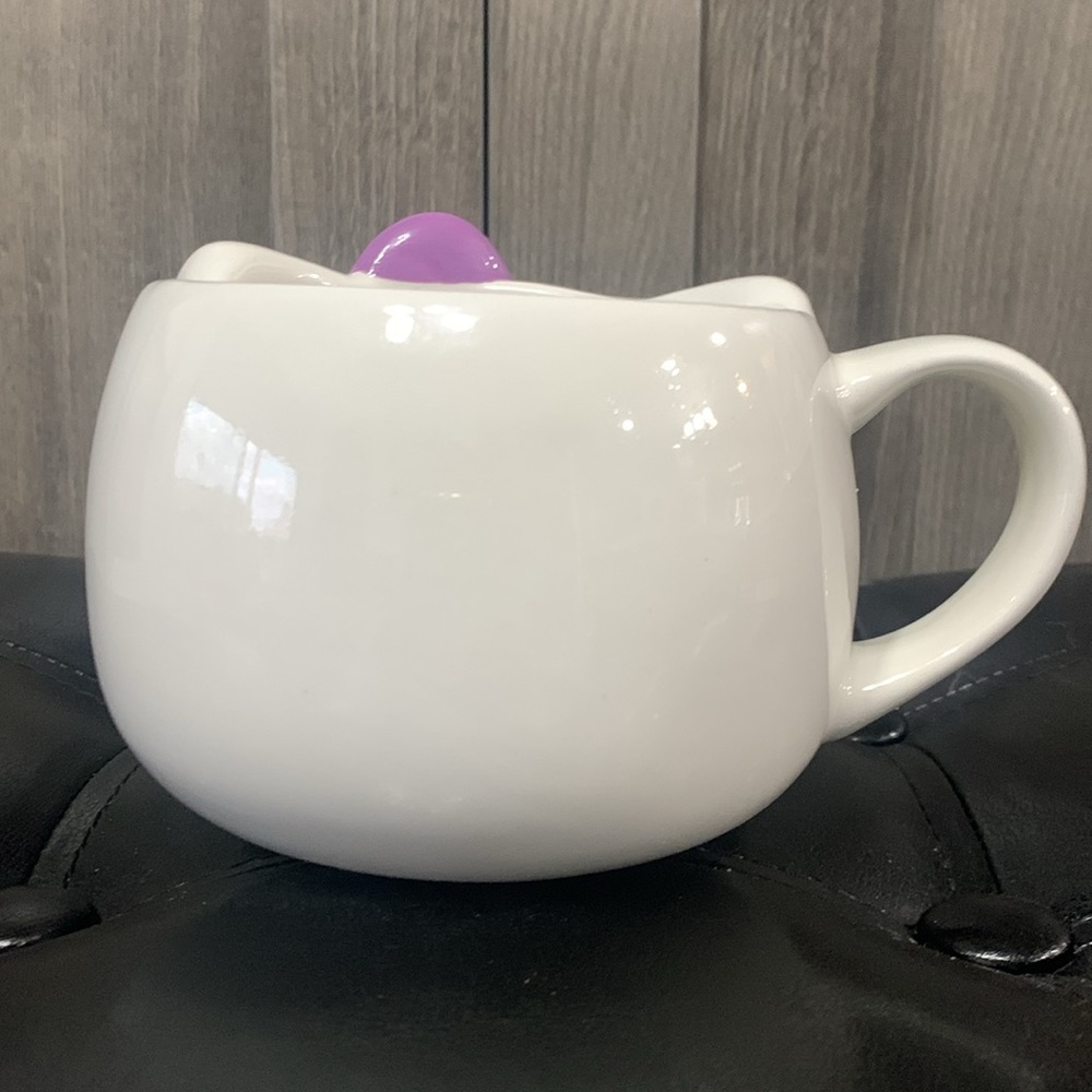 New Hello Kitty Face Purple Bow Sculpted Coffee Mug By Sanrio & Silver Buffalo - Picture 5 of 8